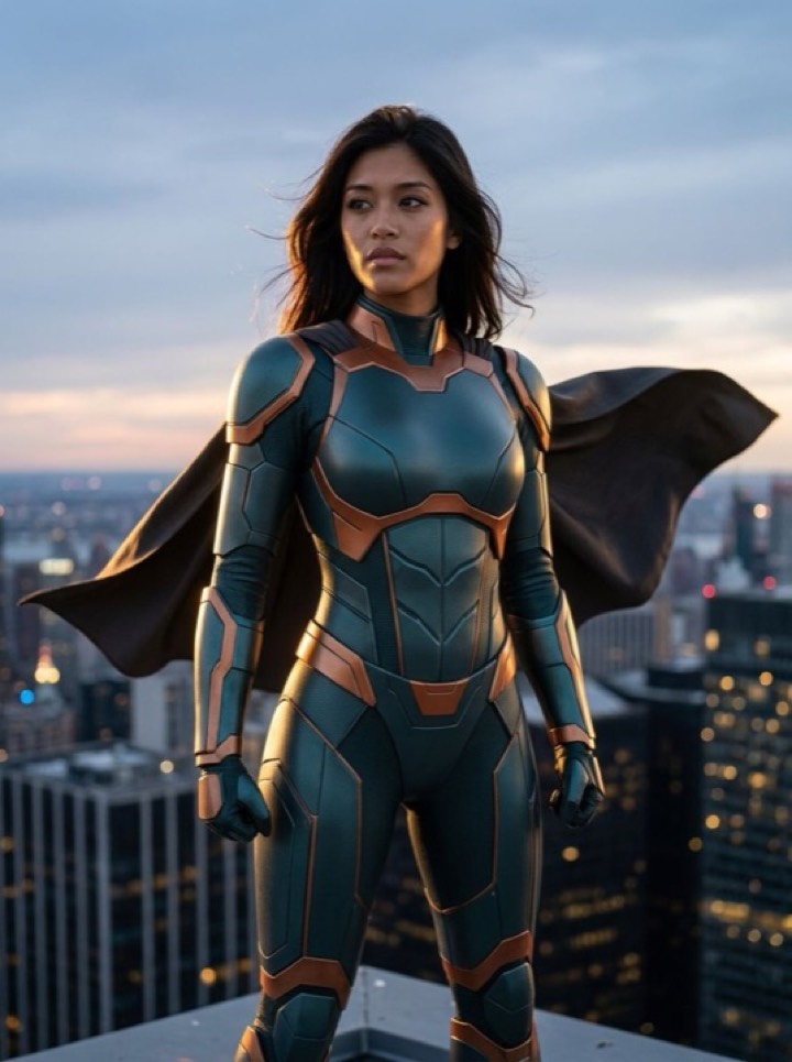 The same photo transformed with the Superhero style in PicToon