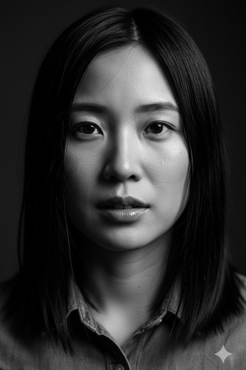 B&W Portrait style generated from a photo with PicToon