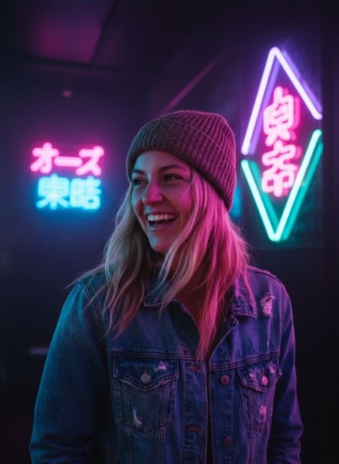 Neon Nights style generated from a photo with PicToon