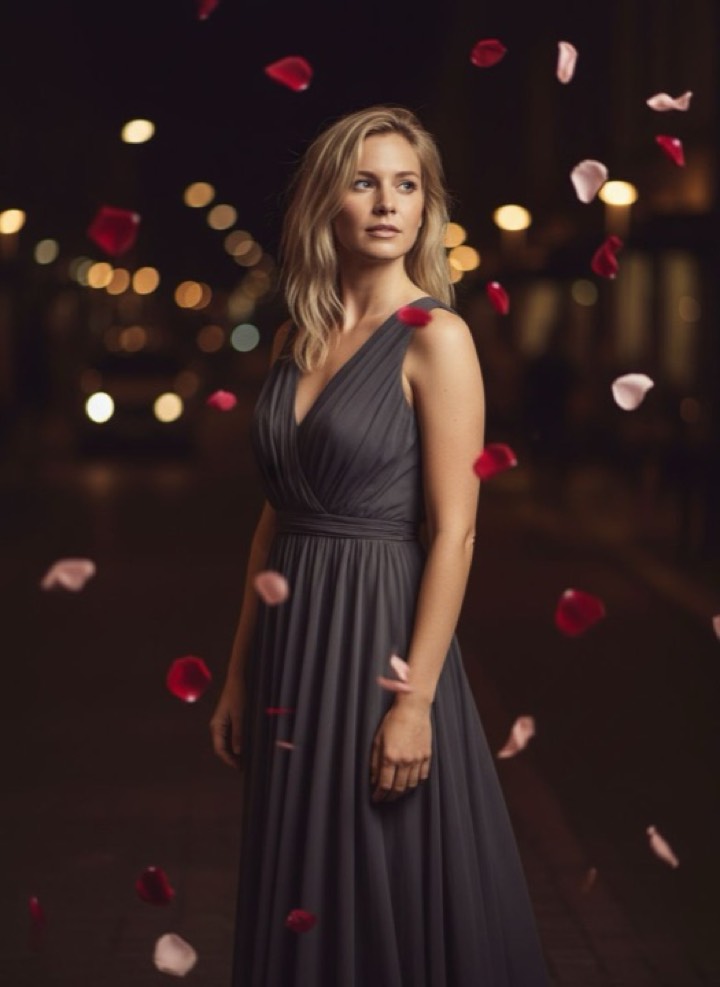 The same photo transformed with the Rose Petals style in PicToon